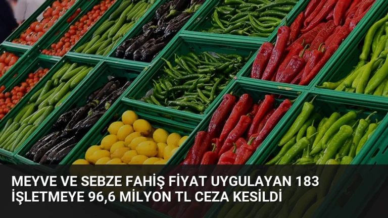 Meyve ve Sebze Fahiş Fiyat Uygulayan 183 İşletmeye 96,6 Milyon TL Ceza Kesildi