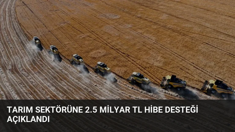 Tarım Sektörüne 2.5 Milyar TL Hibe Desteği Açıklandı