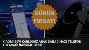 Xiaomi 20W Kablosuz Araç Şarj Cihazı Telefon Tutacağı İndirime Girdi