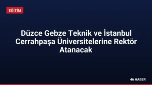 Düzce Gebze Teknik ve İstanbul Cerrahpaşa Üniversitelerine Rektör Atanacak