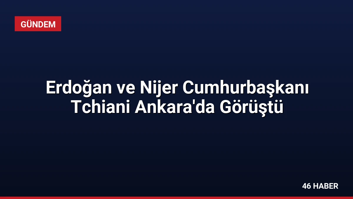 Erdoğan ve Nijer Cumhurbaşkanı Tchiani Ankara’da Görüştü
