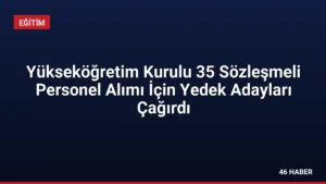 Yükseköğretim Kurulu 35 Sözleşmeli Personel Alımı İçin Yedek Adayları Çağırdı