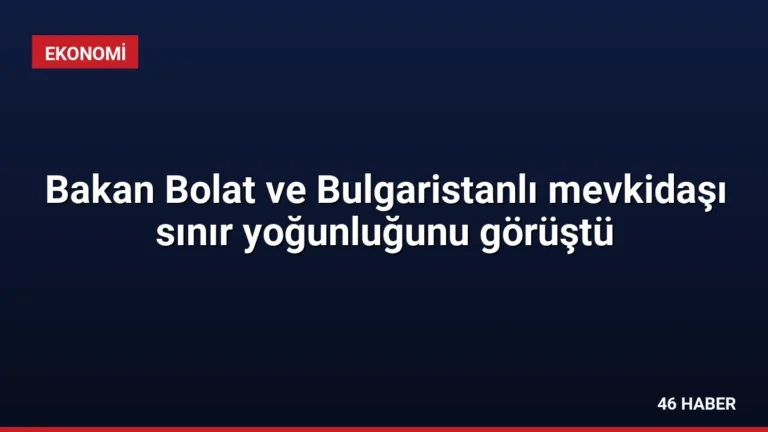Bakan Bolat ve Bulgaristanlı mevkidaşı sınır yoğunluğunu görüştü