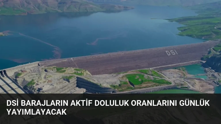 DSİ Barajların Aktif Doluluk Oranlarını Günlük Yayımlayacak