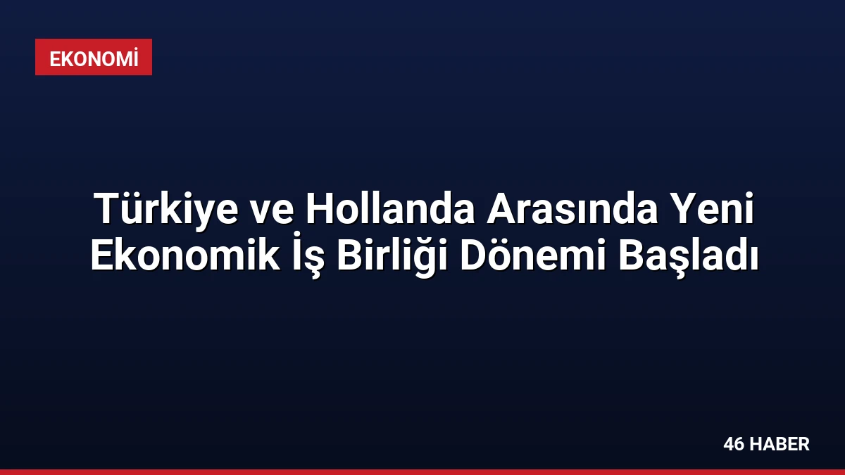 Türkiye ve Hollanda Arasında Yeni Ekonomik İş Birliği Dönemi Başladı