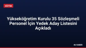 Yükseköğretim Kurulu 35 Sözleşmeli Personel İçin Yedek Aday Listesini Açıkladı
