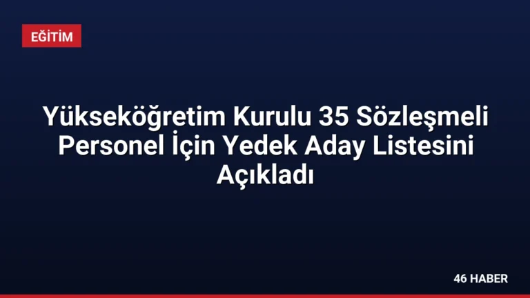 Yükseköğretim Kurulu 35 Sözleşmeli Personel İçin Yedek Aday Listesini Açıkladı