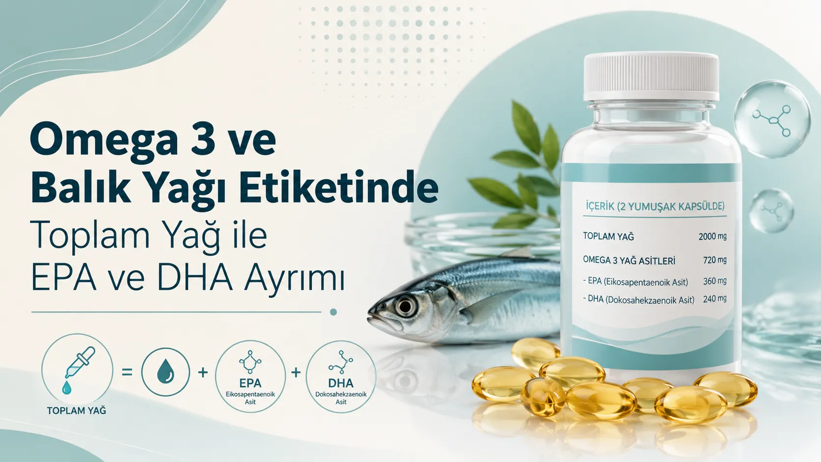 Omega 3 ve Balık Yağı Etiketinde Toplam Yağ ile EPA ve DHA Ayrımı