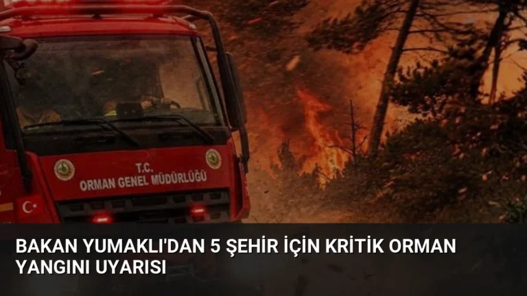 Bakan Yumaklı’dan 5 Şehir İçin Kritik Orman Yangını Uyarısı