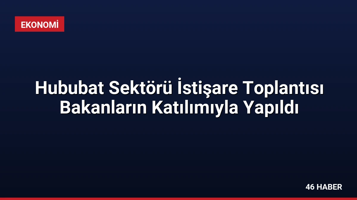 Hububat Sektörü İstişare Toplantısı Bakanların Katılımıyla Yapıldı