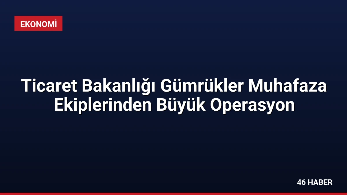 Ticaret Bakanlığı Gümrükler Muhafaza Ekiplerinden Büyük Operasyon