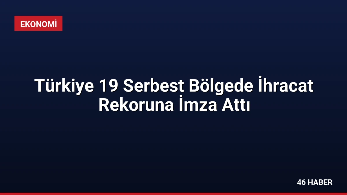 Türkiye 19 Serbest Bölgede İhracat Rekoruna İmza Attı
