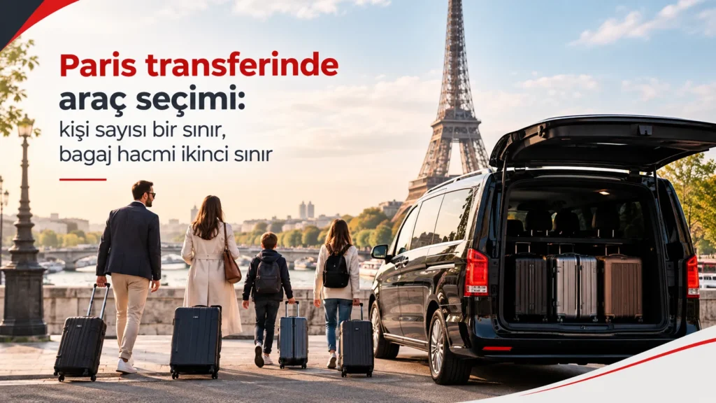 Paris transferinde araç seçimi: kişi sayısı bir sınır, bagaj hacmi ikinci sınır