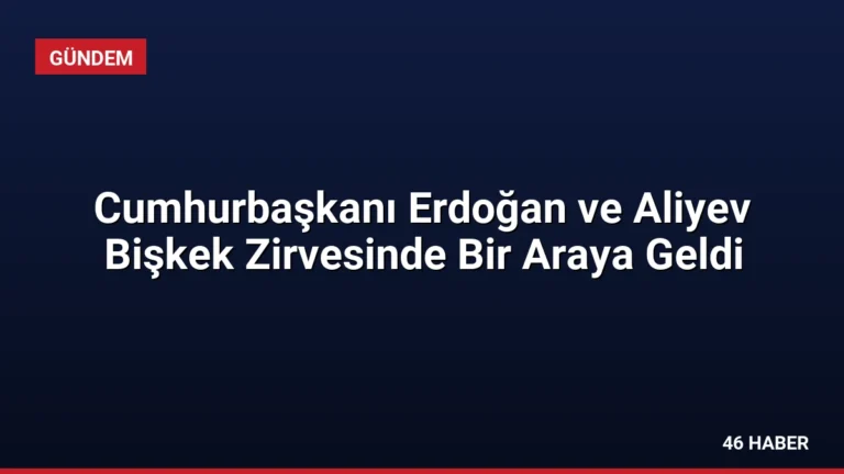 Cumhurbaşkanı Erdoğan ve Aliyev Bişkek Zirvesinde Bir Araya Geldi