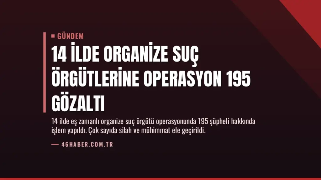 14 İlde Organize Suç Örgütlerine Operasyon 195 Gözaltı