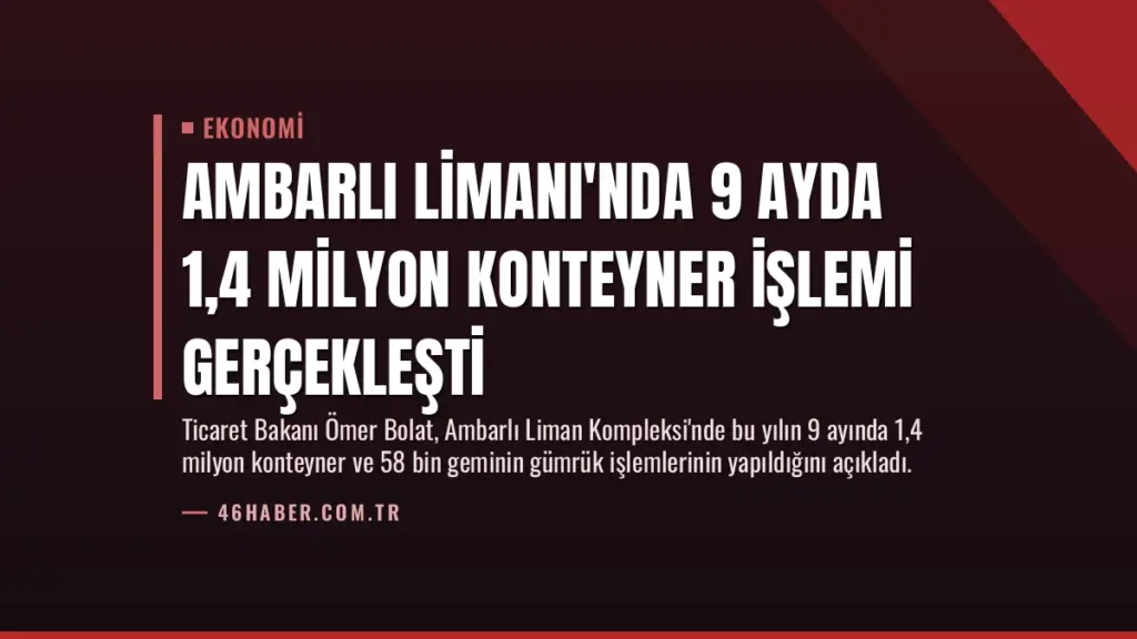 Ambarlı Limanı'nda 9 Ayda 1,4 Milyon Konteyner İşlemi Gerçekleşti