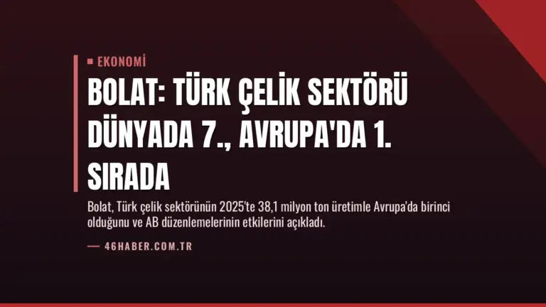 Bolat: Türk Çelik Sektörü Dünyada 7., Avrupa'da 1. Sırada
