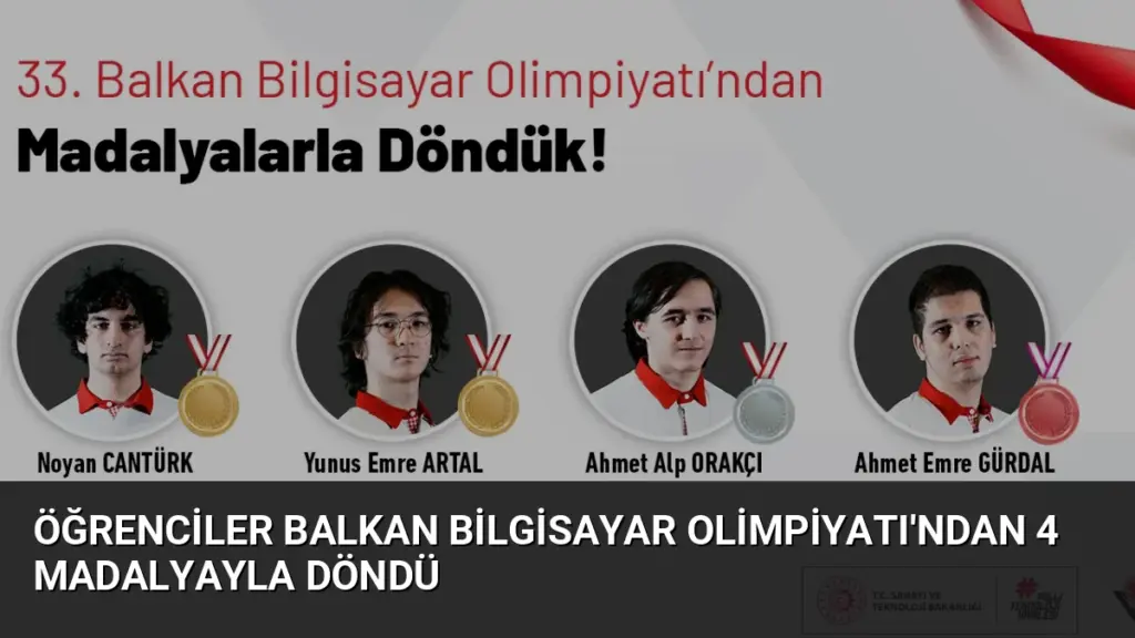 Öğrenciler Balkan Bilgisayar Olimpiyatı'ndan 4 Madalyayla Döndü